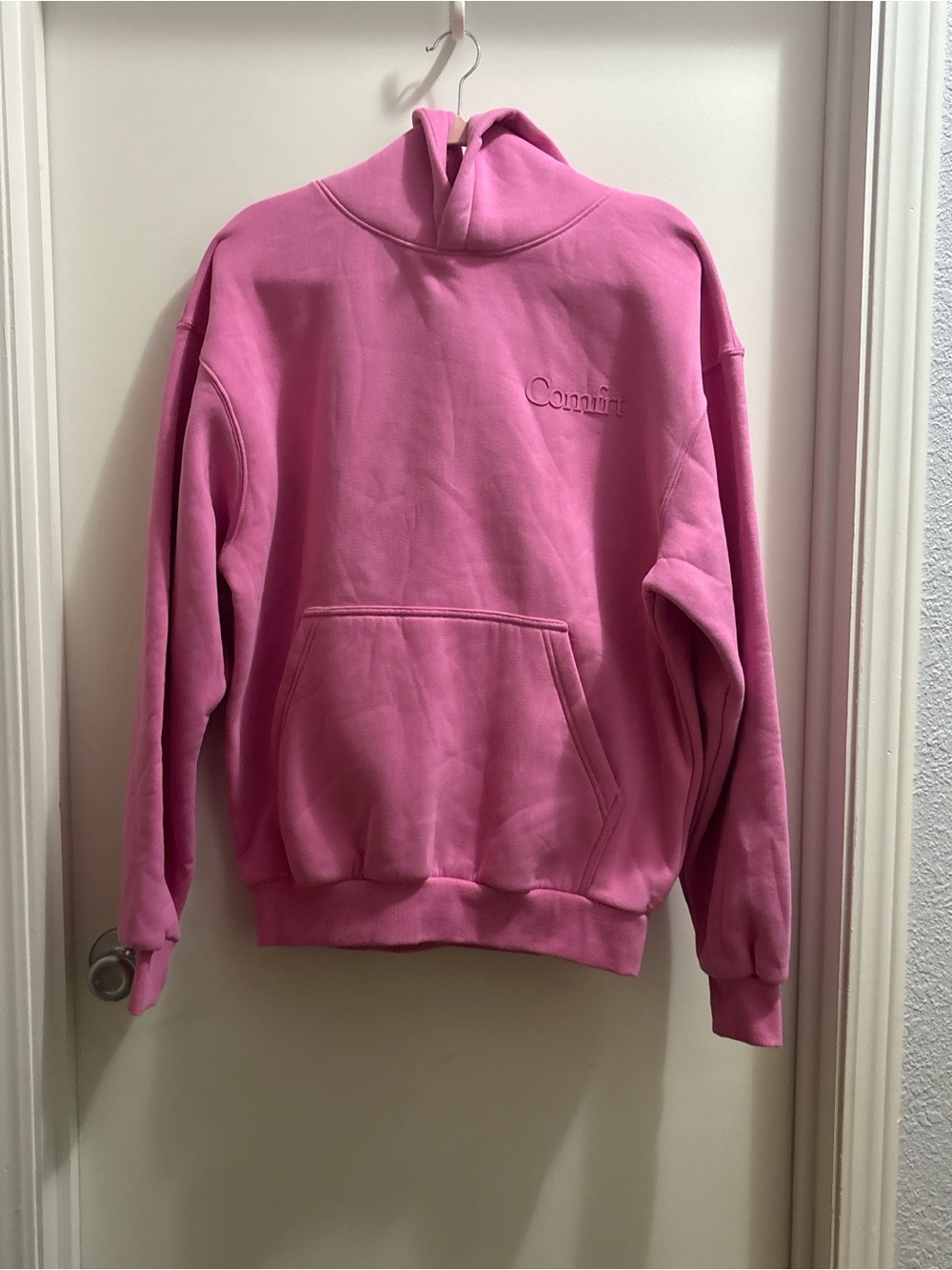 Women's Pink Cowl-Neck Sweatshirt Hoodie by Commuter